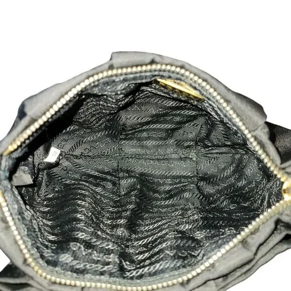Prada Bow-Detailed Nylon Wristlet Clutch in Black - Picture 3 of 16